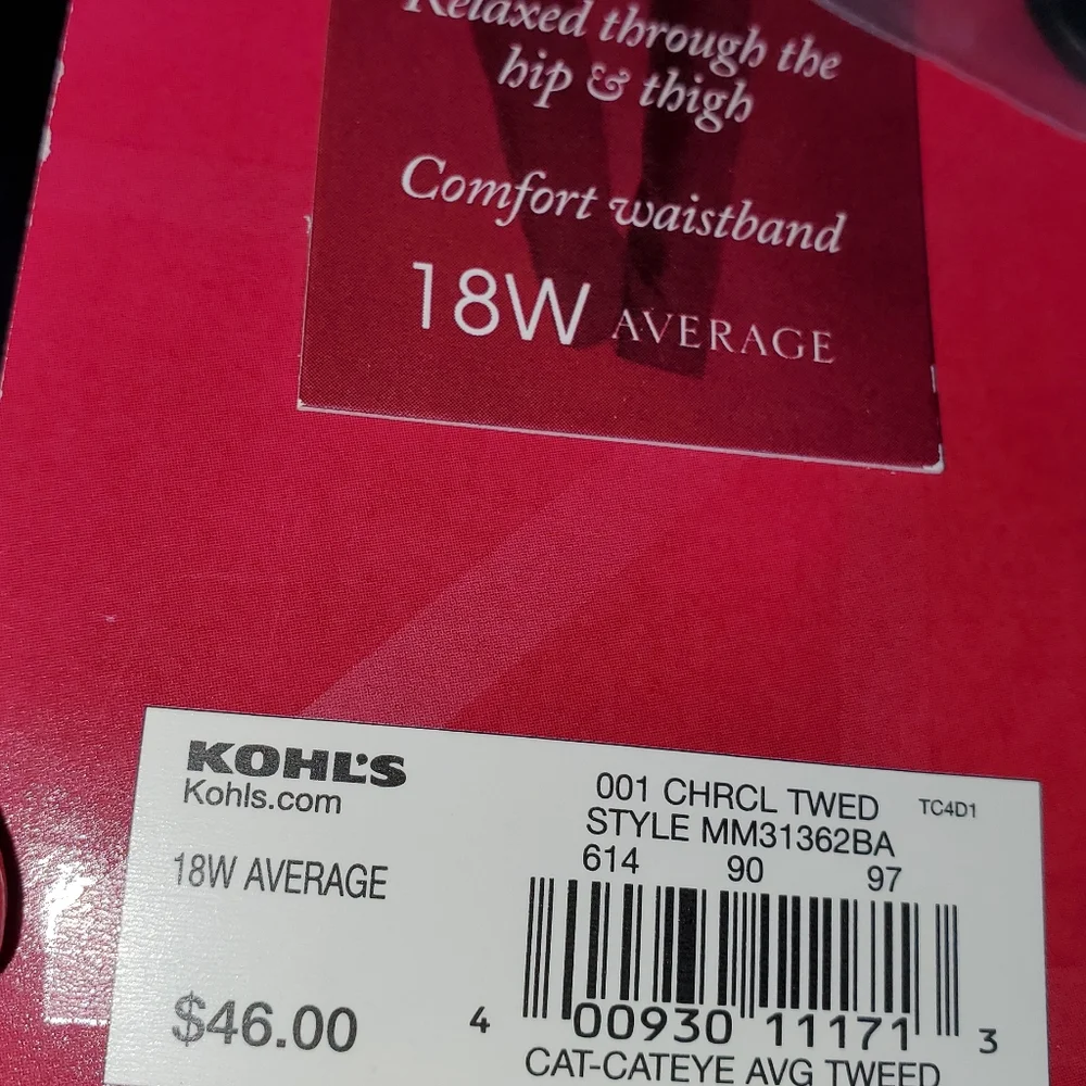 212 Collection Charcoal Tweed Dress Pants Size 18W - Picture 8 of 16